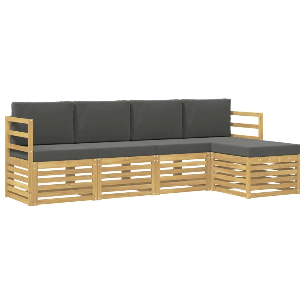Set di divani da esterno 5 pcs Bianco e Antracite 3391657