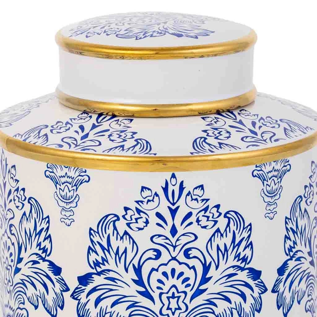 Vaso in ceramica bianca e blu, D17x27h cm