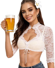 Blusa Dirndel con collo V per donne - Abito elegante per Oktoberfest