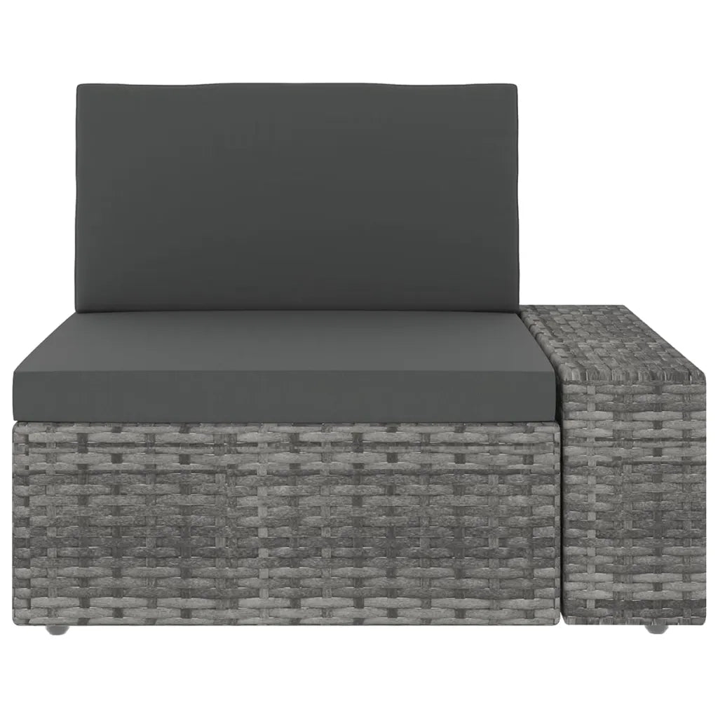 Set Divani da Giardino 14 pz con Cuscini in Polyrattan Grigio 3067188