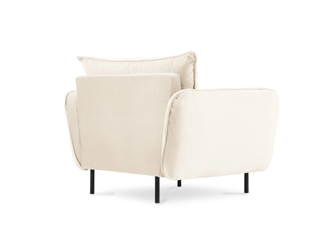 Cosmopolitan Design - Poltrona "Vienna" in velluto beige chiaro 