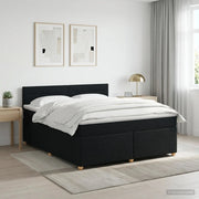 Letto box spring con materasso Nero 140 x 200 cm Tessuto 3450967