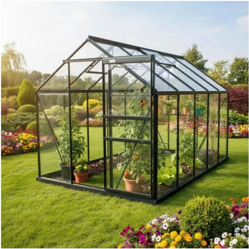 Serre en verre  SEKURIT 108 4 mm - 7,42 mÂ² - Gris anthracite
