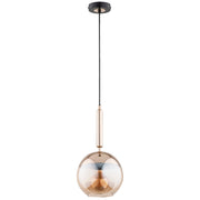 Lampada a sospensione VOLDA oro/nero sfera ambra E27