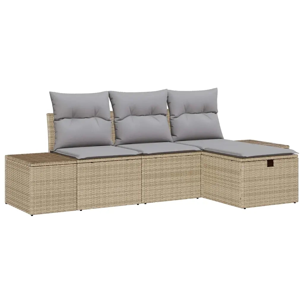 Set di divani con cuscino 4 pcs polyrattan
