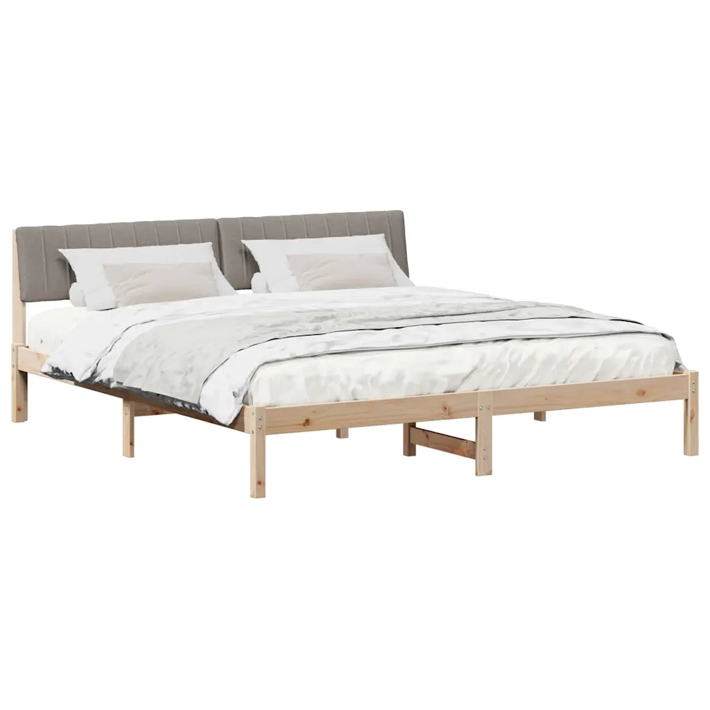 Letto matrimoniale | Letto per adulti | Struttura del Letto con testiera Marrone e taupe 180 x 200 cm