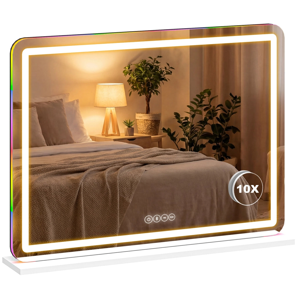 Specchio da trucco con LED ¨C Minimal ¨C Bianco 80x60cm