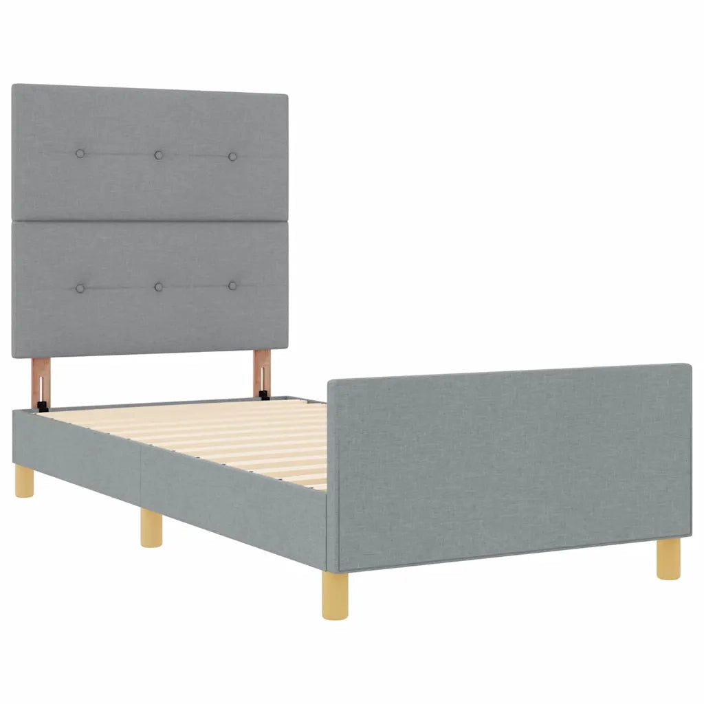 Struttura del letto-Giroletto Grigio chiaro 90 x 200 cm Tessuto 492772