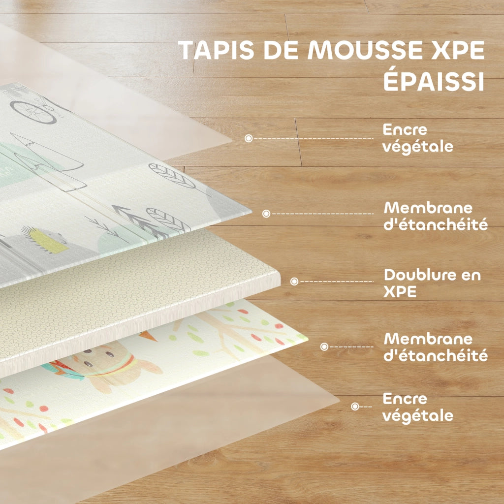 Tappeto gioco per bambini reversibile ¨C Minimal ¨C 200x150 cm multicolore