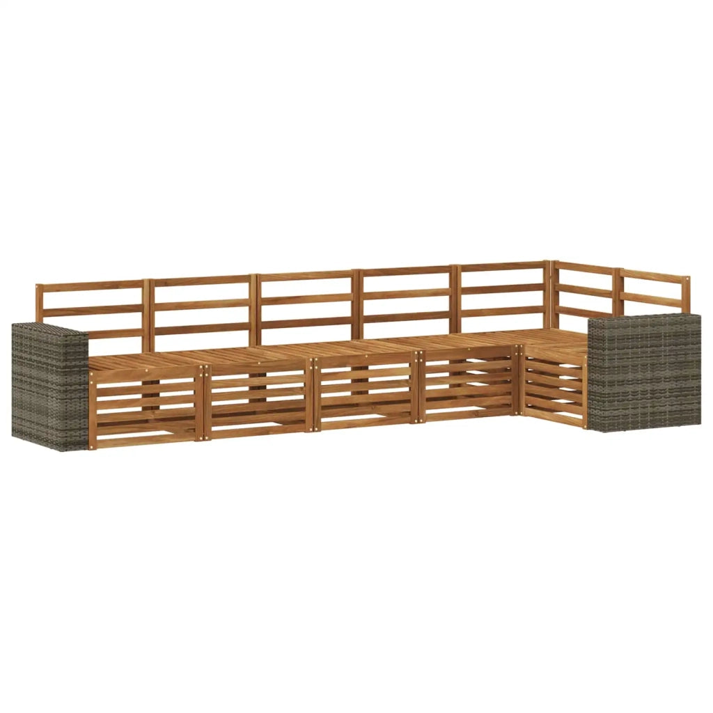 Set divano sezionale 6 pcs Naturale Legno di Acacia Massello 3384425
