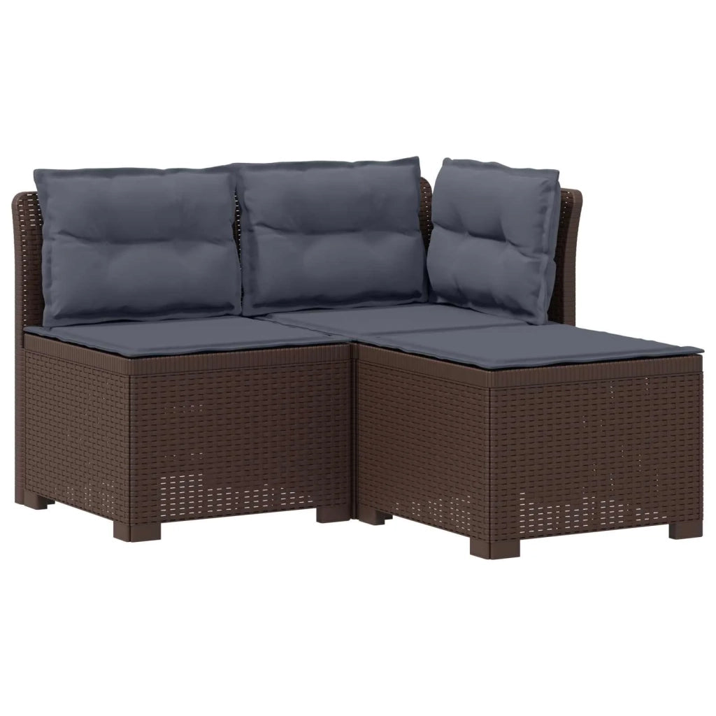 Divano da esterno-Divano da Giardino 3 posti con cuscini in look rattan PP 352463