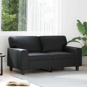 Divano a 2 Posti-Sofa 2 Posti Nero 120 cm in Similpelle 390480