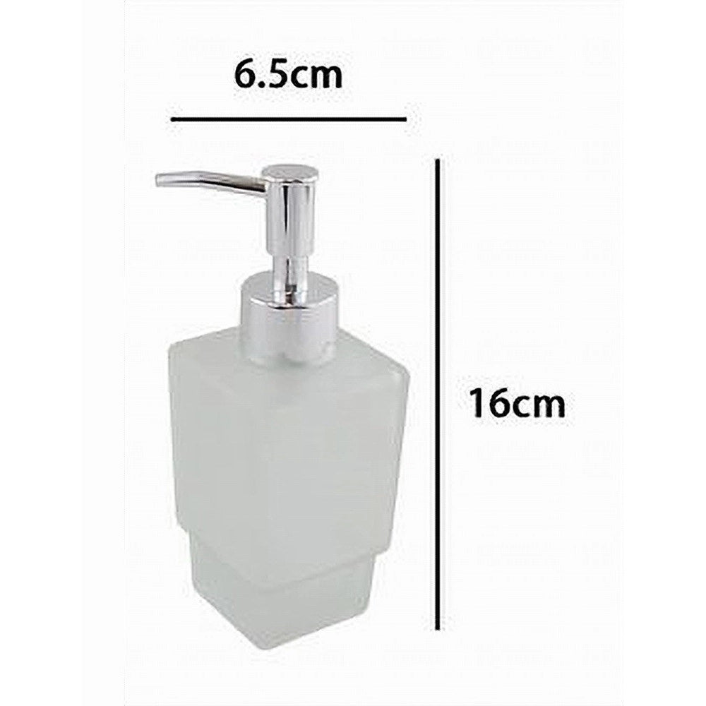 Trade Shop - Dispenser Ricambio Porta Sapone Liquido Vetro Satinato Cubico Bagno Accessori 87265 -