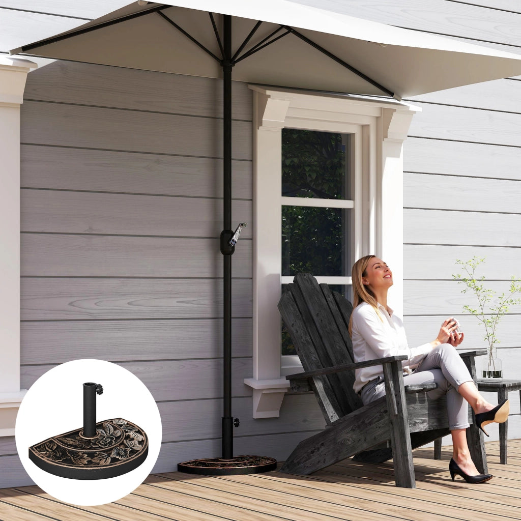 Base per Parasole in Resina ¨C Minimal ¨C Bronzo 50x31x32 cm