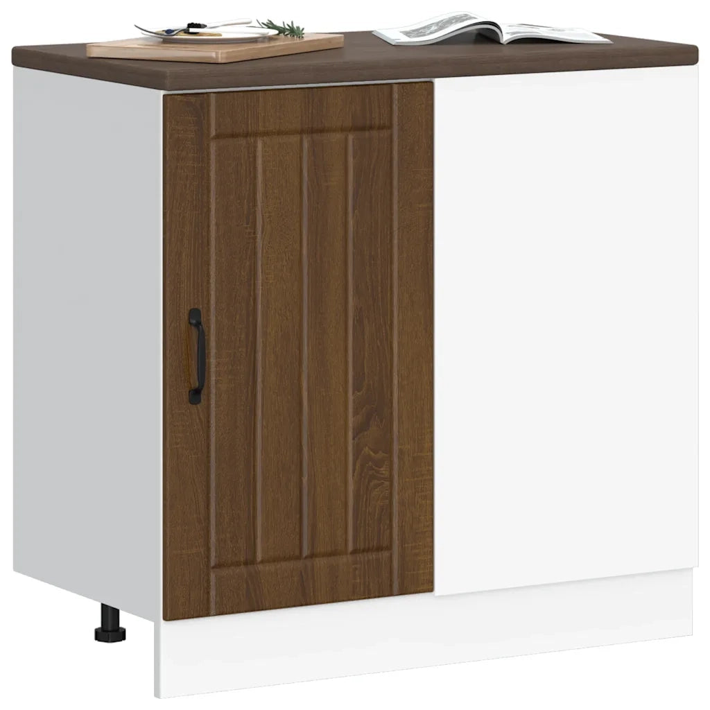 Mobile base da cucina-Base da Cucina Lucca Rovere Marrone in Legno Multistrato