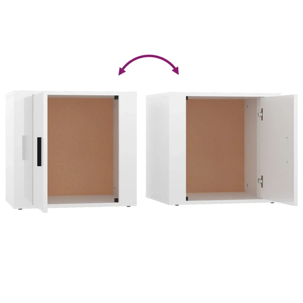 Comodino-Tavolino da notte Bianco Lucido 50x39x47 cm 768204
