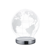 Lampada Tavolo Abat Jour Mondo Vetro Trasparente H 20 cm Globo GD Trio