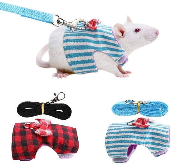 Harnas per animali domestici flessibile - adatto a gatti - cinghia pet per piccoli animali - per gatti/cavie/conigli/hamster - materiale morbido/duraturo - inclusa cinghia di trazione