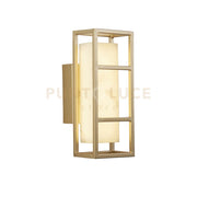 Applique LED Mirage, oro opaco e resina marmorizzata