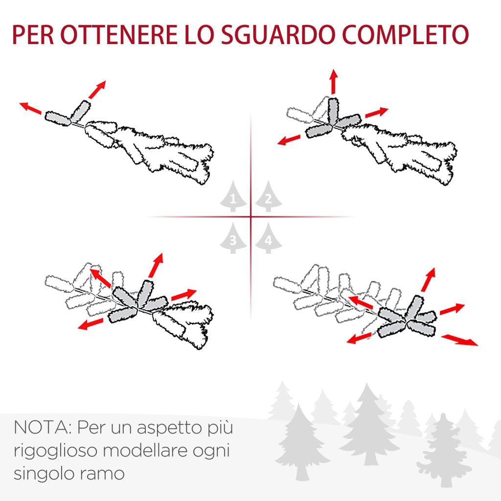 Albero di Natale Artificiale 210 cm 631 Rami Folti Verde