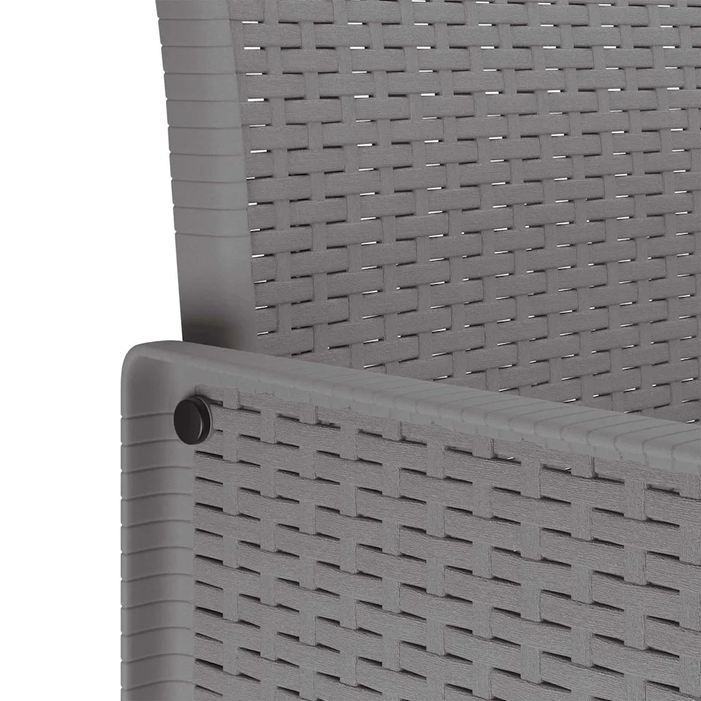 Set da Pranzo per Giardino 5 pcs Grigio chiaro Rattan Polt 3378708