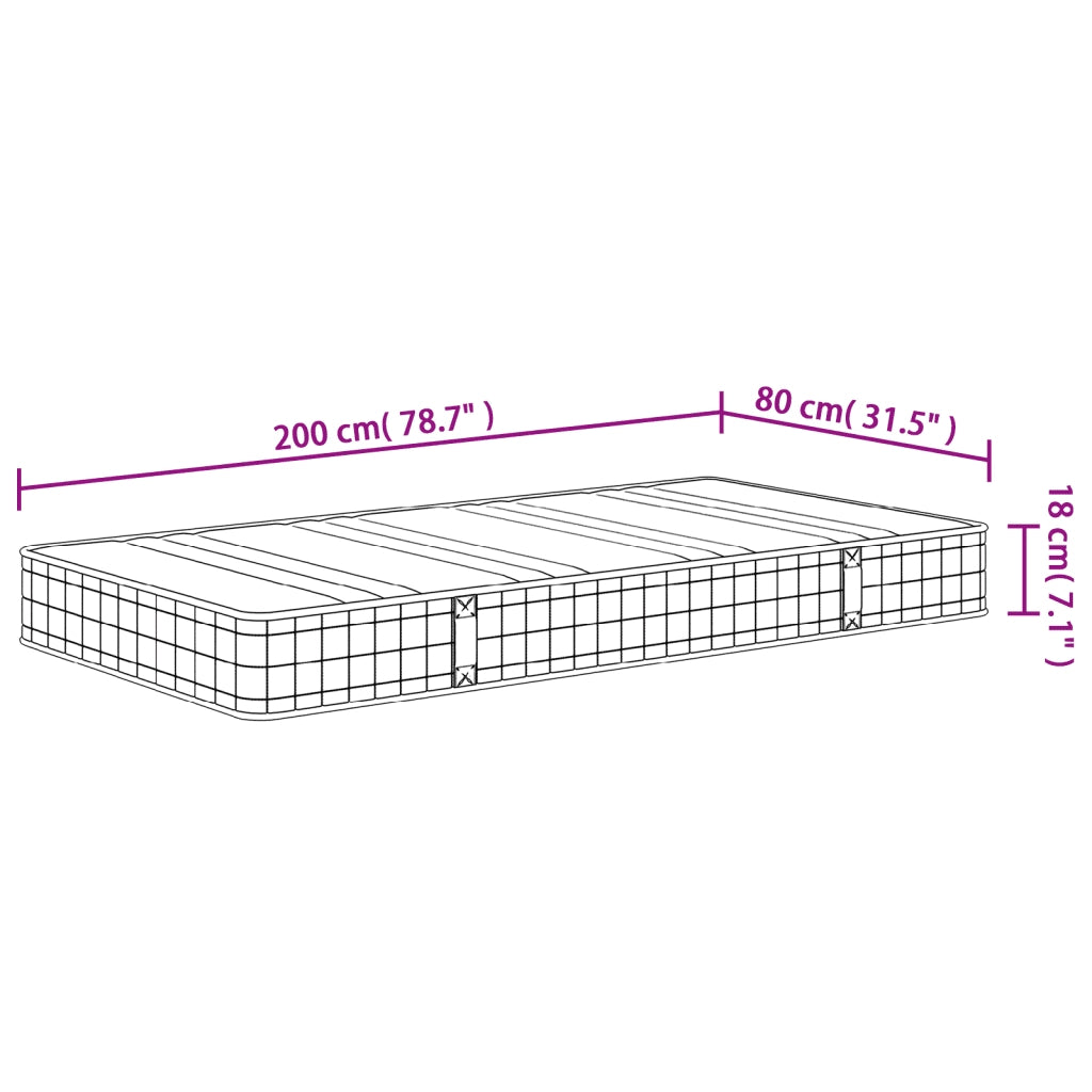 Materasso a Molle Bonnel Medio 80x200 cm
