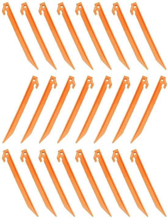 Set di pali per tenda da 24 pezzi, 230 mm, in plastica, robusti e antiscivolo, per uso esterno e camping
