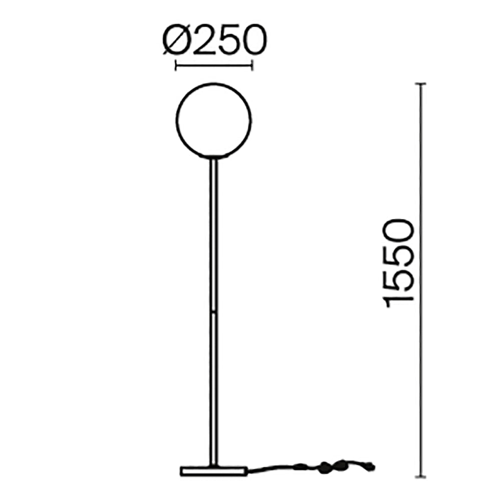 Lampada da terra ottone sfera bianca Ring Maytoni E27