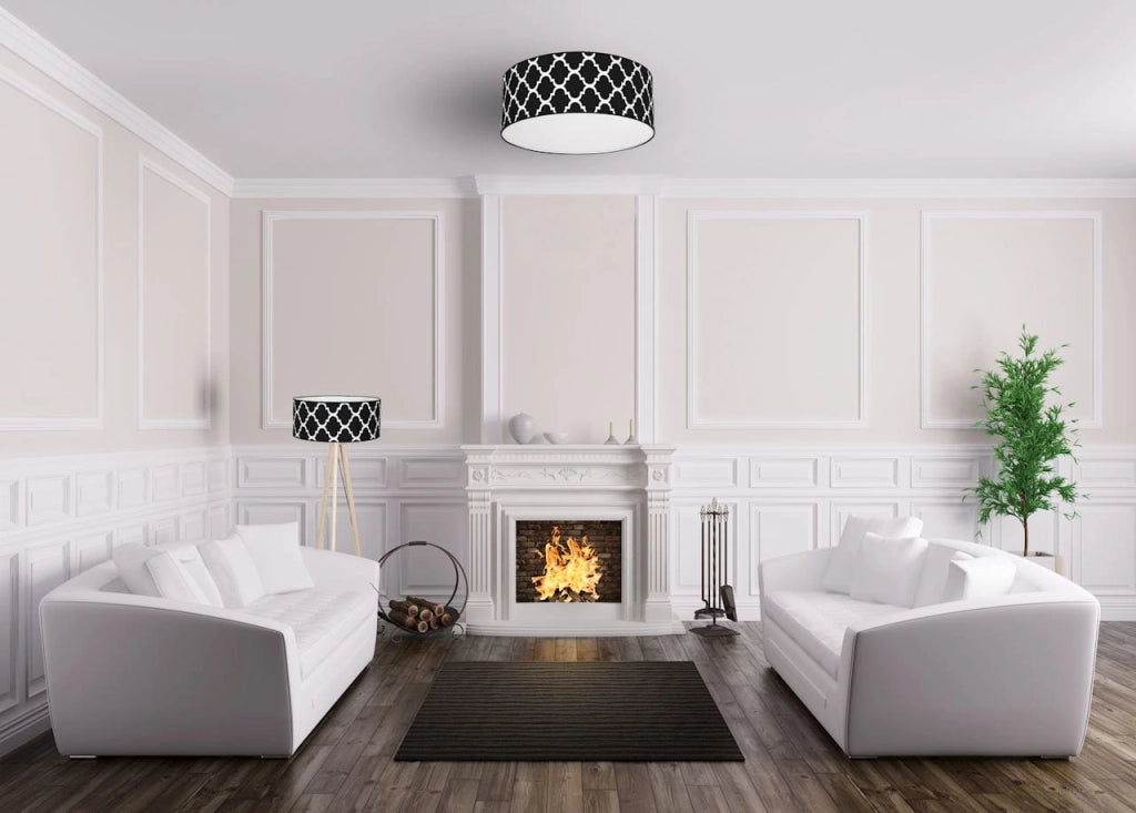 Lampada soffitto Milagro Pierre 3xE27 70cm nera/bianca