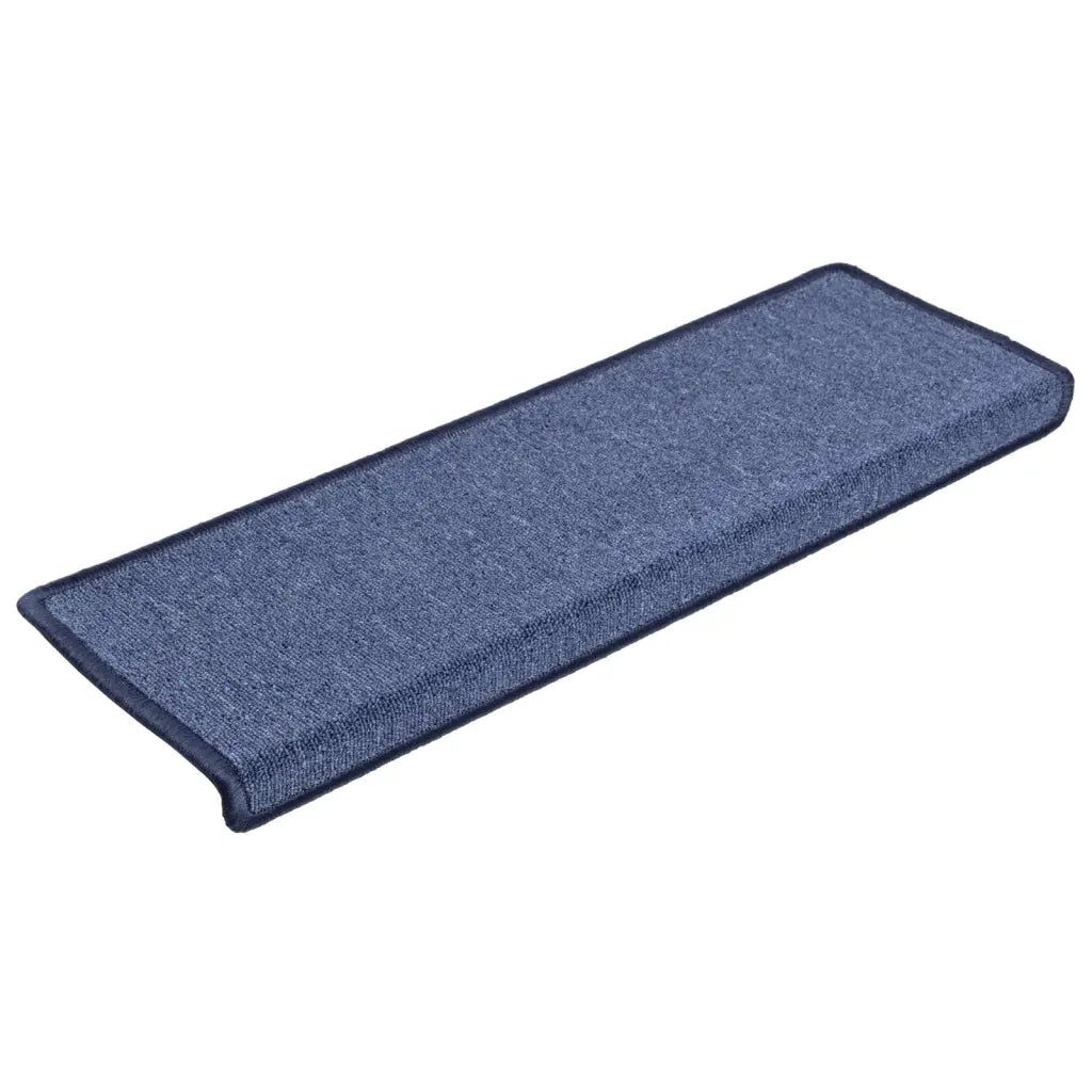 Tappetini per scale 15 pz 65x21x4 cm blu bordo rettangolare 134574