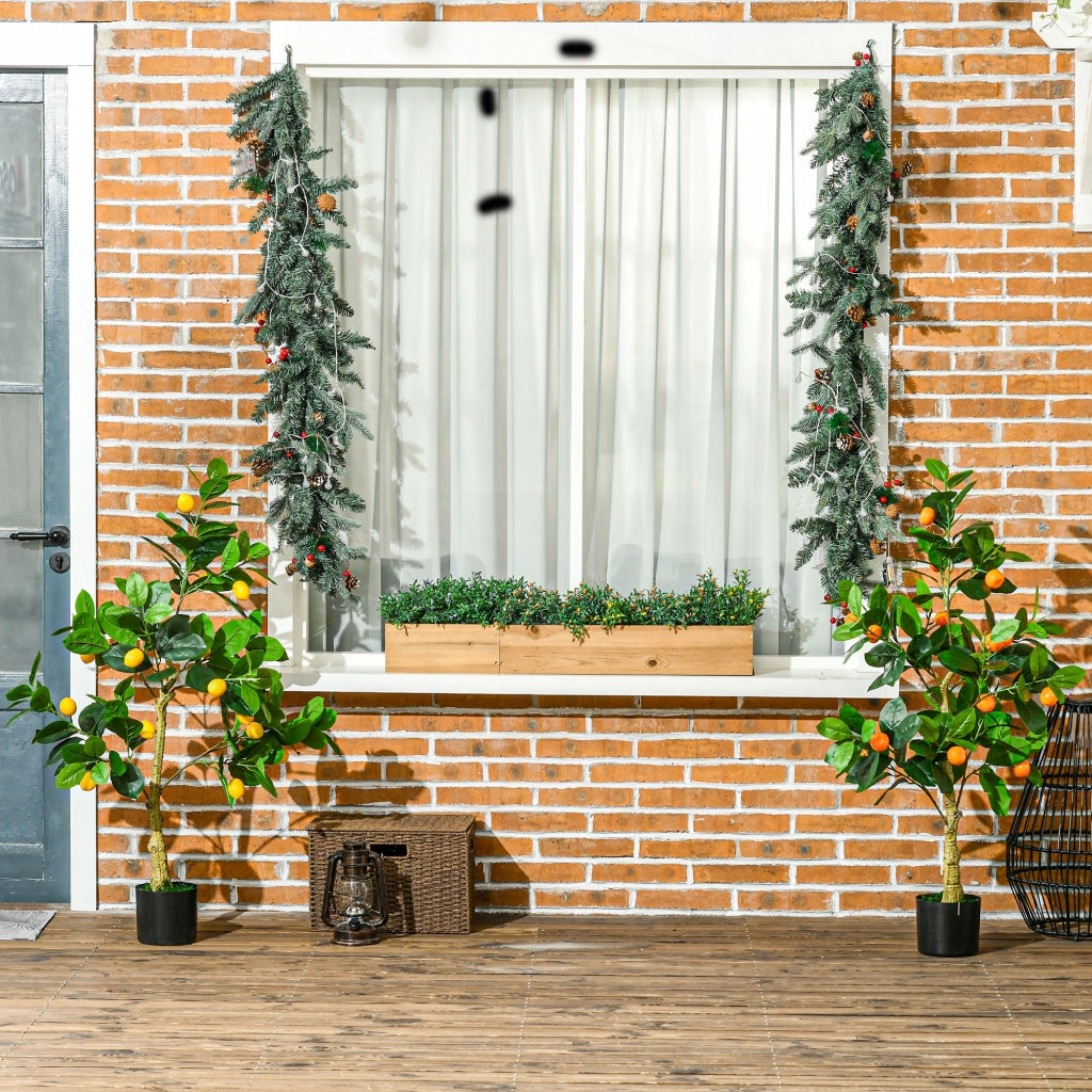 Piante Artificiali Limone e Arancia 120cm ¨C Xylo ¨C Set 2 Pezzi con Vaso per Interno