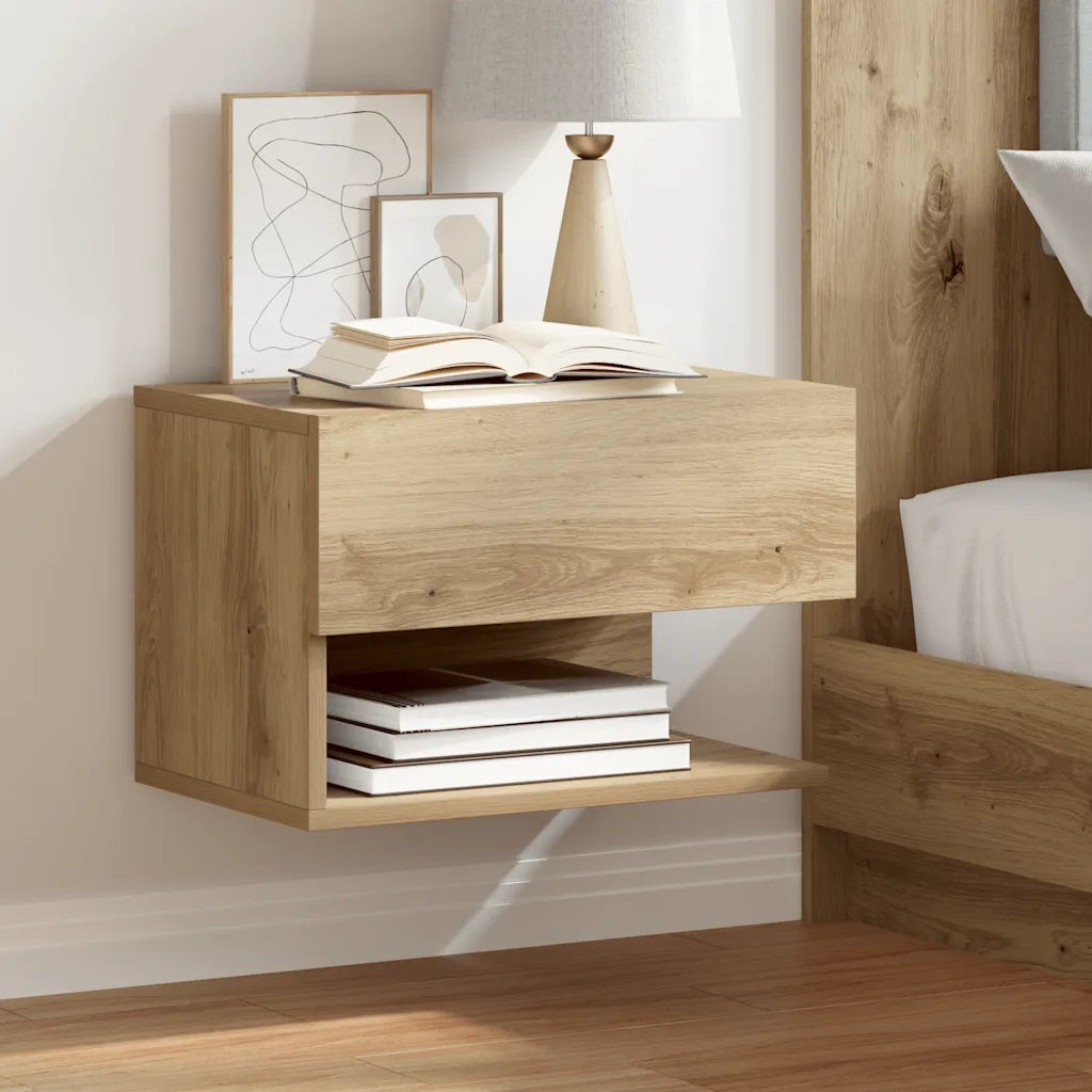 Comodini a Muro 2 pz Rovere Artigianale 856823