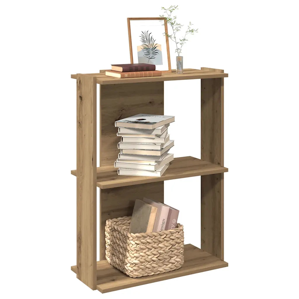 Libreria a 3 Ripiani Rovere 60x30x80 cm Legno Multistrato 860264