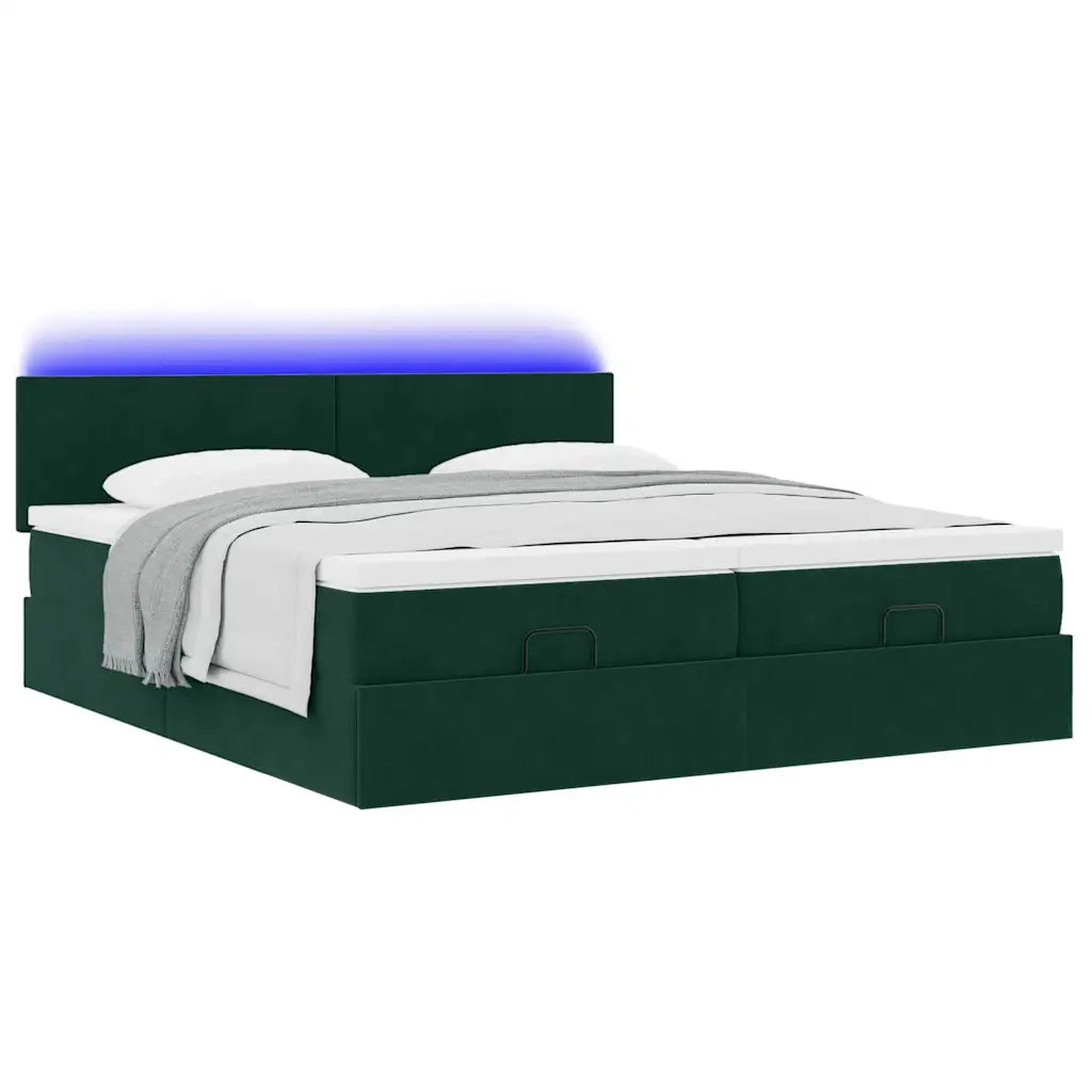 Struttura Letto Pouf con Materassi 200x200 cm Velluto