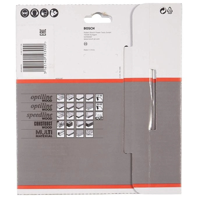 Bosch 2608640596 Optiline Wood Lama per Sega Circolare 160 mm 24 Denti Acciaio Temprato con Denti in Metallo Duro colore Nero