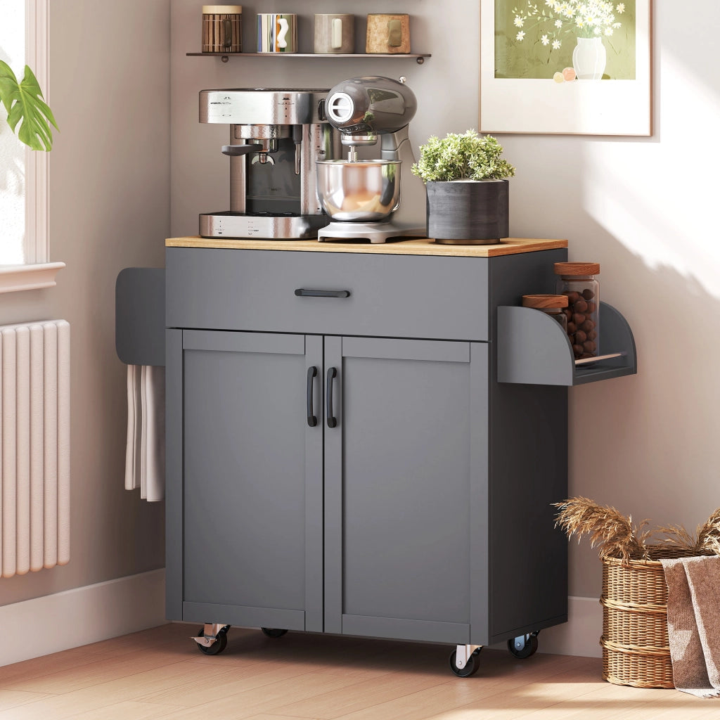 Mobile Cucina con Ruote ¨C Minimal ¨C Grigio 105x36x85 cm