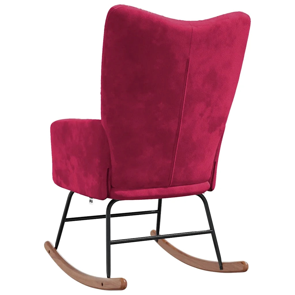 Sedia a Dondolo Rosso Vino in Velluto 328144