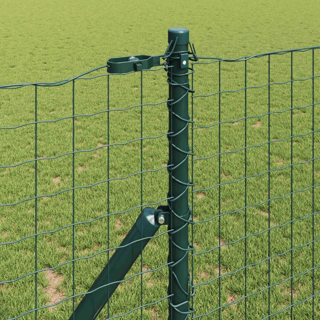 Palo della recinzione 2 pcs Verde Acciaio Verniciato a Polvere 42012739
