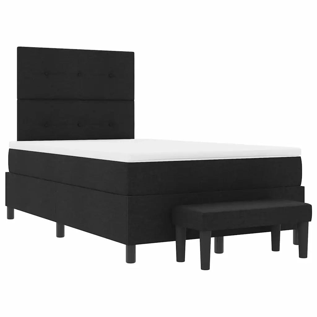 Letto a molle con materasso Nero 120 x 190 cm Tessuto