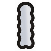 Specchio con Cornice Onda 3, Nero, MDF, 60x4x160 cm
