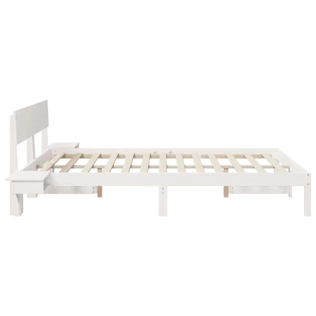 Struttura del letto Bianco 150 x 200 cm Pino massello 873443