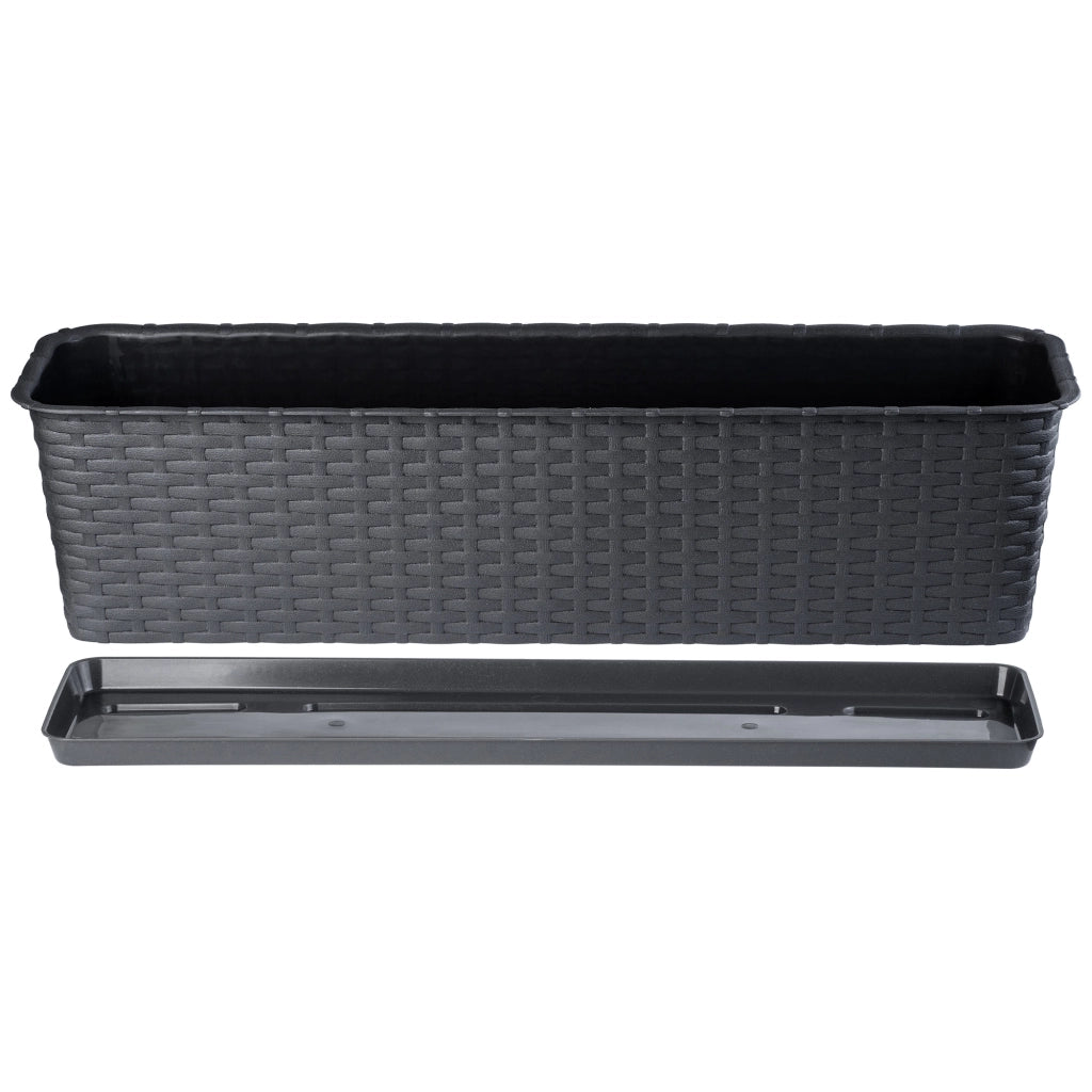 Vaso da fiori KADAX per balcone con supporto, 60 cm, antracite