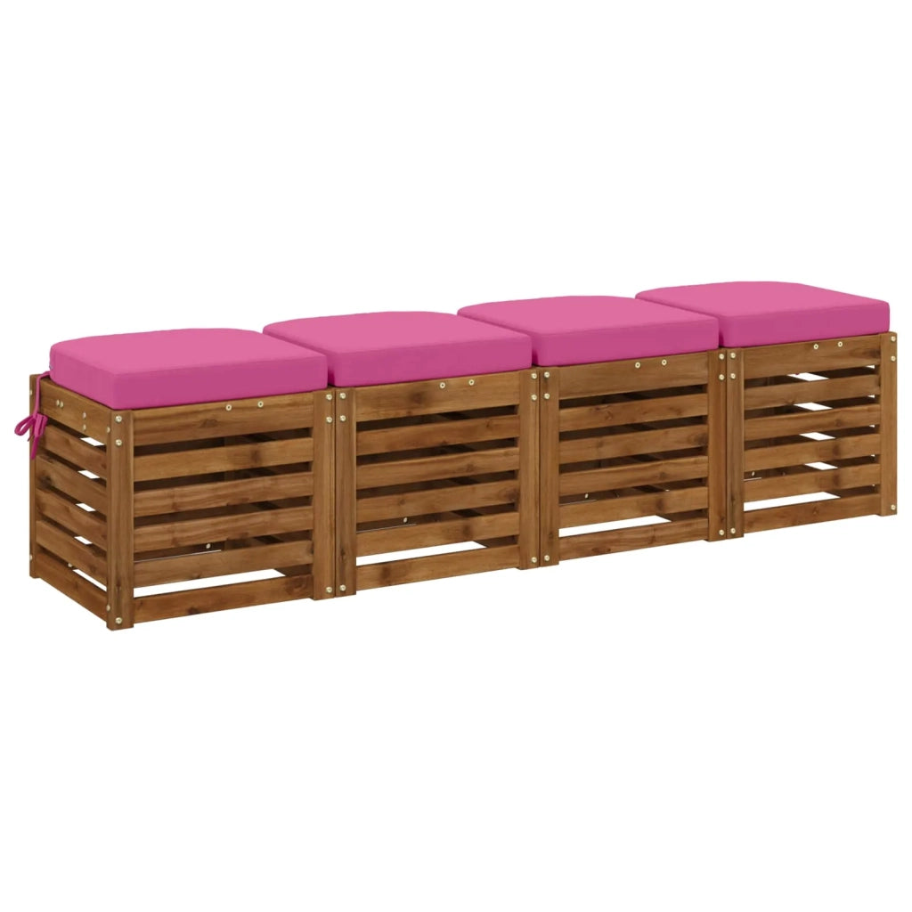 Cuscini per sedile a 4 pezzi SOEST 4 pcs 100% Poliestere Rosa 945214