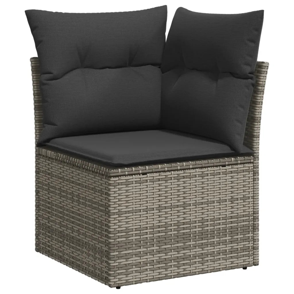 Set Divani da Giardino 7 pz con Cuscini Grigio in Polyrattan 3255990