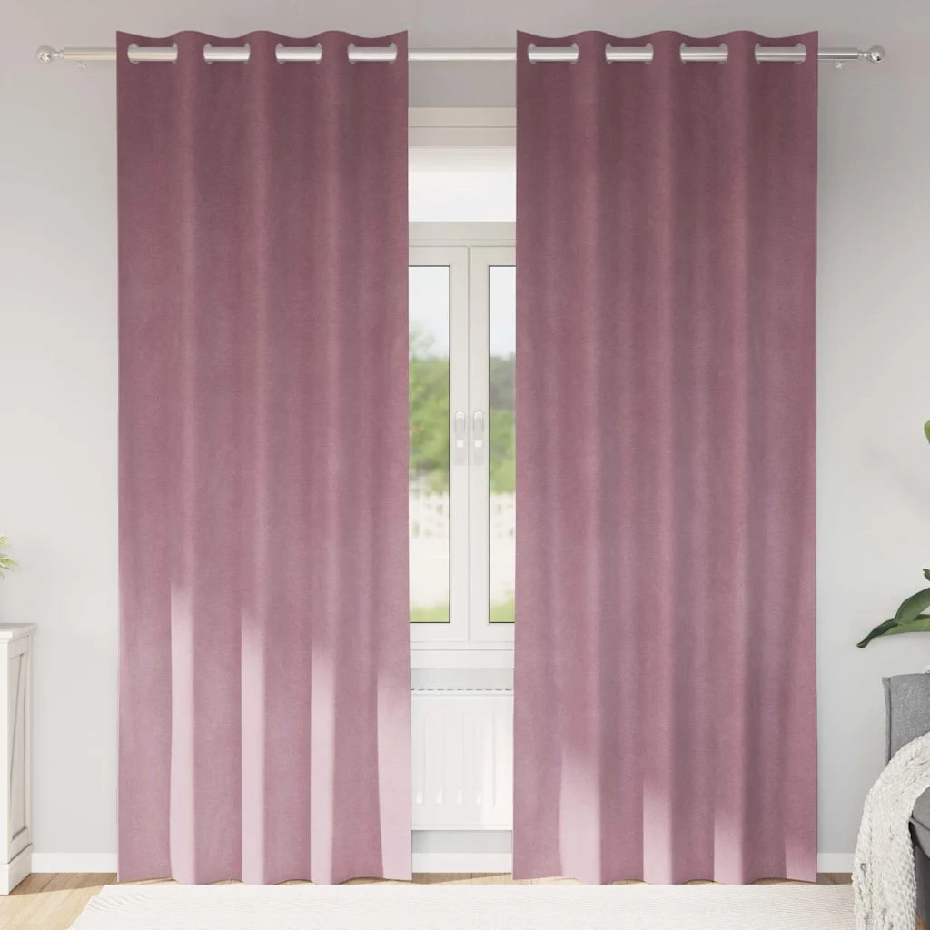 Tende Oscuranti | Tende Blackout 2 pz Rosa scuro 140 x 225 cm Velluto