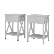 Vicco Comodino camera da letto Bianco 40 x 55 cm Set di 2