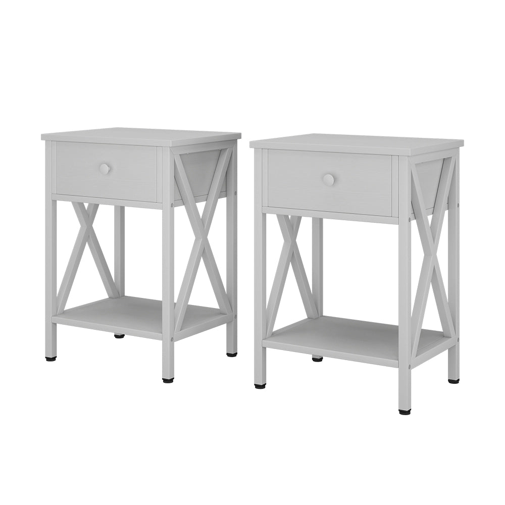 Vicco Comodino camera da letto Bianco 40 x 55 cm Set di 2