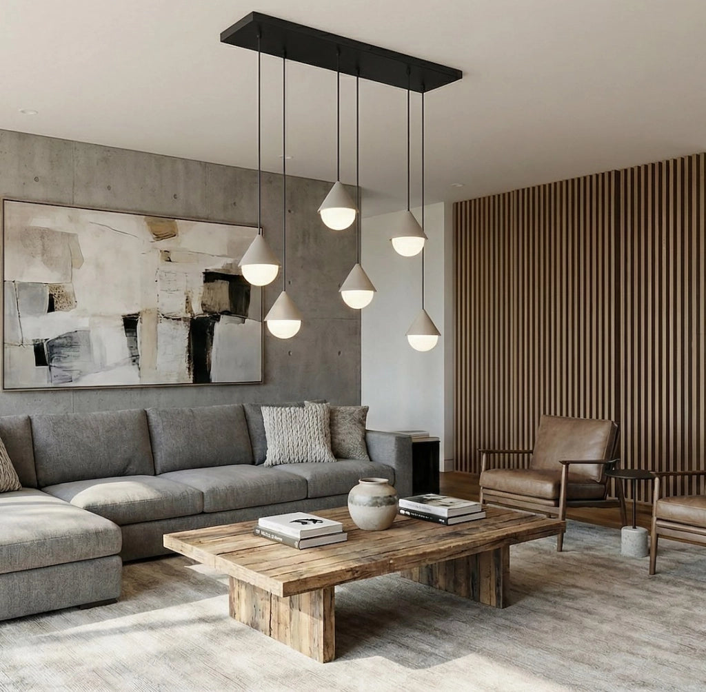 Lampada a sospensione GIRO nera-beige-bianca 6xG9 Emibig