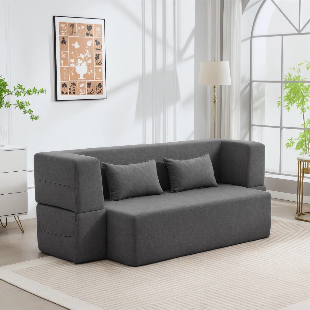 Divano letto 2 posti con cuscini ¨C Minimal ¨C grigio