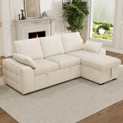 DIVANO ANGOLARE 3 POSTI 237x141x86 cm in Chenille Beige